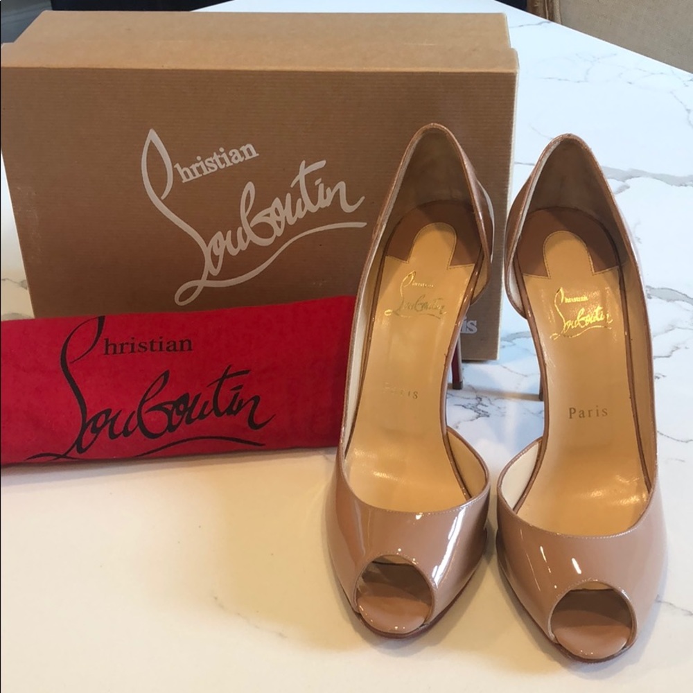 Christian Louboutin Demi You Peep Toe Nude Pumps